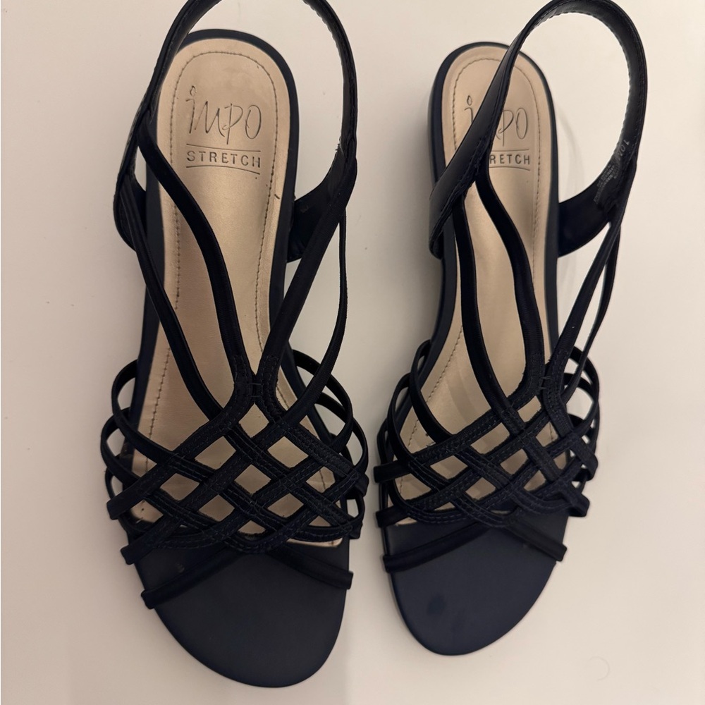 Navy Blue Strappy Sandals - Picture 2 of 8